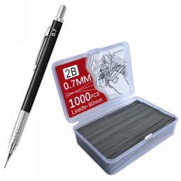 Metal Mechanical Pencil Large capacity Lead Refills Set 0.3, 0.5, 0.7, 0.9 2.0 Mechanical Pencils for Writing Drawing Sketching