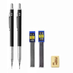 Metal Mechanical Pencil Large capacity Lead Refills Set 0.3, 0.5, 0.7, 0.9 2.0 Mechanical Pencils for Writing Drawing Sketching