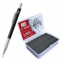 Metal Mechanical Pencil Large capacity Lead Refills Set 0.3, 0.5, 0.7, 0.9 2.0 Mechanical Pencils for Writing Drawing Sketching
