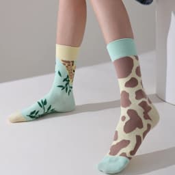 1 Pair Forest Giraffe AB Style Comfy Fashion Women's Mid-Calf Socks Suit In All Seasons For Daily