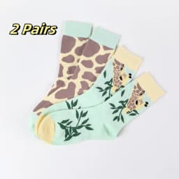1 Pair Forest Giraffe AB Style Comfy Fashion Women's Mid-Calf Socks Suit In All Seasons For Daily