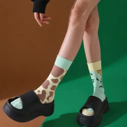 1 Pair Forest Giraffe AB Style Comfy Fashion Women's Mid-Calf Socks Suit In All Seasons For Daily