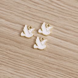 10pcs 13*11mm 4 Color Peace Dove Charms for Jewelry DIY Enamel Pigeon Bird Charms Necklaces Pendants Earrings Accessories Making