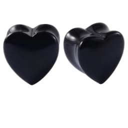 2PCS Heart Ear Plugs Natural Stone Ear Gauge Earring Flesh Tunnel Quartz Obsidian Opal Ears Expander Body Piercing 6-16mm