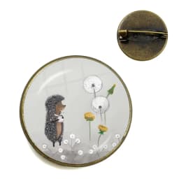 Vintage Hedgehog Brooch Cute Animal Pins Fashion Jewelry Brooches Antique Bronze Plated Collar Pin For Women Men Gift