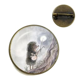 Vintage Hedgehog Brooch Cute Animal Pins Fashion Jewelry Brooches Antique Bronze Plated Collar Pin For Women Men Gift