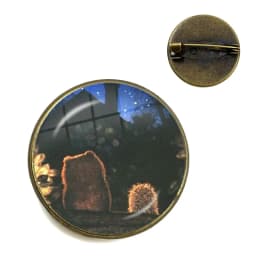 Vintage Hedgehog Brooch Cute Animal Pins Fashion Jewelry Brooches Antique Bronze Plated Collar Pin For Women Men Gift