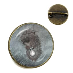 Vintage Hedgehog Brooch Cute Animal Pins Fashion Jewelry Brooches Antique Bronze Plated Collar Pin For Women Men Gift