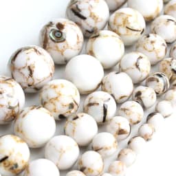 Natural Turquoises Howlite Stone Sediment Jaspers Round Loose DIY Beads for Jewelry Making Christmas Gift Bracelets 15'' 4-12mm