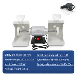 AG Double Top Polisher for Dental Laboratory New Laboratory Equipment Polishing Lathe Grinding Machine with Dust Cover