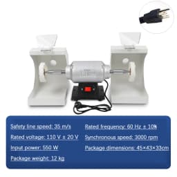 AG Double Top Polisher for Dental Laboratory New Laboratory Equipment Polishing Lathe Grinding Machine with Dust Cover