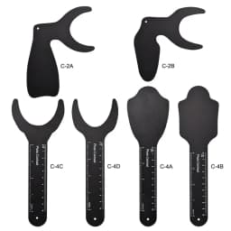 6pcs Dental Orthodontic Black Background Photo Image Contrast Board Metal Oral Cheek Plate with Scale Mark Autoclavable Tools