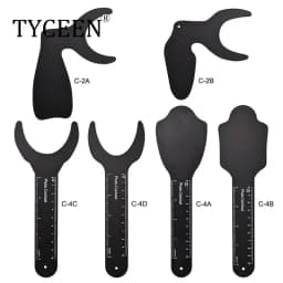 6pcs Dental Orthodontic Black Background Photo Image Contrast Board Metal Oral Cheek Plate with Scale Mark Autoclavable Tools