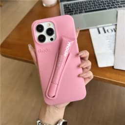 For iPhone 16 12 13 14 15 11 Pro Max Plus 17 Fashion Rhode Phone Case Gray Toast Espresso Ribbon Lip Gloss Holder Silicone Cover