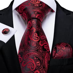 Men Tie Orange Paisley Luxury Polyester Wedding Prom 8cm Necktie Set Pocket Square Cufflinks Gift for Husband Men Accessory