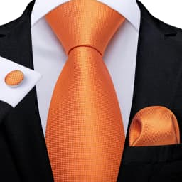 Men Tie Orange Paisley Luxury Polyester Wedding Prom 8cm Necktie Set Pocket Square Cufflinks Gift for Husband Men Accessory