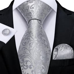 Men Tie Orange Paisley Luxury Polyester Wedding Prom 8cm Necktie Set Pocket Square Cufflinks Gift for Husband Men Accessory