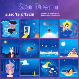 50pcs Creative Square Star Sky Constellations Origami Paper Kid DIY Handmade Double-sided Coloring Fold Craft Paper Art Gift