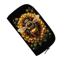 Cute Bee Dragonfly Moth Butterfly Wallet Fantasy Honey Bee Flowers Money Bags ID Credit Card Holder Insects Long Clutch Pouch