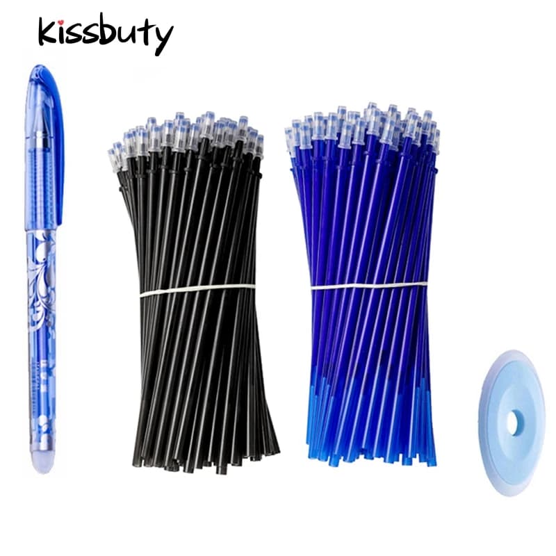 0.5mm Erasable Pen Set Blue Black Ink Gel Pen Erasable Refill Rod Washable Handle School&Office Writing Stationery Gel Ink Pen