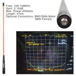 108-136MHz Handheld Whip Walkie Talkie Air Band Antenna 2.15dB 47CM 20Watts Hiroyasu PHD-795 for Baofeng UV-17Pro Gps Quansheng