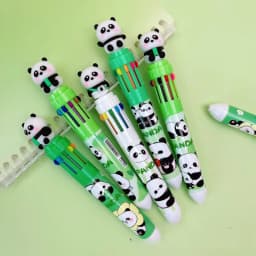 10Pcs/Lot Cute Panda 10 Color Ballpoint Pens Creative Multicolor Writing Pen Student School Stationery Office Supplies Gifts