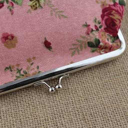 Women's Vintage Floral Pattern Coin Purse, Kiss-Lock Clutch Purse, Lightweight Wallet