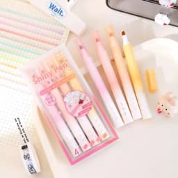4 Colors/set Shiny Glitter Pens Morandi Color Series High Capacity Highlighter Pens Bling Bling Markers for Journaling Supplies