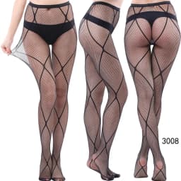 NEWJOINFUN Plus Size Hollow Out Fishnets Black Lace High Waist Stockings Garter Belt Sexy Hot Over Knee Pantyhose for Women XXXL