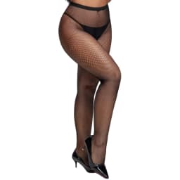 NEWJOINFUN Plus Size Hollow Out Fishnets Black Lace High Waist Stockings Garter Belt Sexy Hot Over Knee Pantyhose for Women XXXL