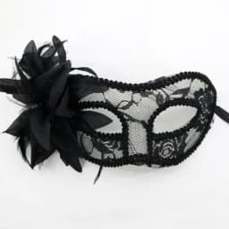 1 Pc Venice Princess Masquerade Mask Handheld Side Flower Translucent Feather Lily Mask Flat Head Lace Handheld Mask Accessories