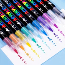 3Pcs White Marker Paint Pens set Permanent Brush Pen for Art projects, Drawing, Rock Painting, Stone Ceramic Glass Wood Plastic