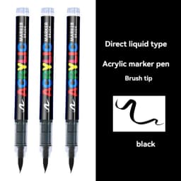 3Pcs White Marker Paint Pens set Permanent Brush Pen for Art projects, Drawing, Rock Painting, Stone Ceramic Glass Wood Plastic