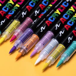 3Pcs White Marker Paint Pens set Permanent Brush Pen for Art projects, Drawing, Rock Painting, Stone Ceramic Glass Wood Plastic