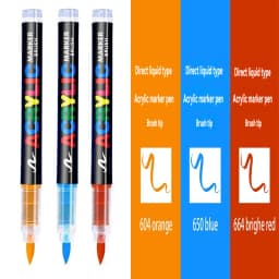 3Pcs White Marker Paint Pens set Permanent Brush Pen for Art projects, Drawing, Rock Painting, Stone Ceramic Glass Wood Plastic