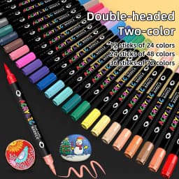 24-240 Colors Art Markers Set, Dual Color Dual Tip Acrylic Paint Pens Markers Drawing Markers for DIY Crafts Making