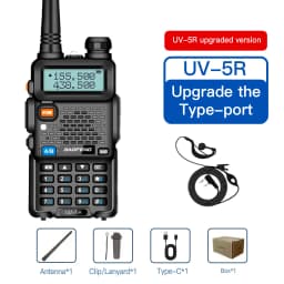 1PC/2PCS Baofeng UV 5R USB Long Range Ham Amateur With FM Radio Long Range Portable Two Way Radio Baofeng CB Radio Walkie Talkie