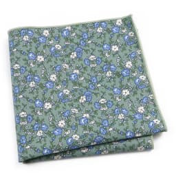 Beautiful Green Blue Floral Handkerchief 100% Cotton Elegant Colorful 26cm Pocket Square For Men Women Suit Chest Towel Gift