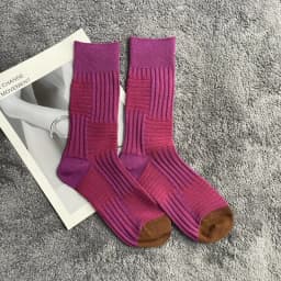 Soft Combed Cotton Women's Two Toe Socks Fashion Retro Striped Color Matching Harajuku Japanese Sandals Tabi Socks Autumn Winter