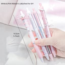 4pcs Soft Ribbon Gel Pens Set Romantic Ballet 0.38mm/0.5mm Ballpoint Quick-dry Black Ink for Writing F7659