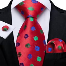 Luxury Floral Striped Solid Men's 8 cm Red Tie Set Handkerchief Cufflinks Business Wedding Prom Groom Accsessories Gift Men