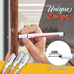 0.7mm White Paint Marker Pen 20cm Deep Hole Markers Pen Set Waterproof Permanent Oily Pens for Rock Wood Metal Glass Tiles