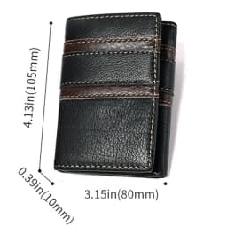 Men's Genuine Leather RFID Wallet - Tri-Fold Clutch with Multi-Card Slots & Coin Purse, Secure Money Organizer