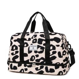 Spacious & Durable Women's Carry-On Travel Bag with Animal Print Nylon Large Capacity Sports Gym Bag Weekend Overnight Bag