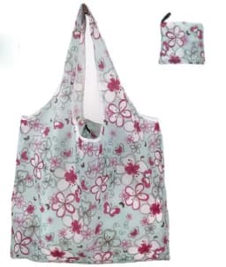 Women's Foldable Cat Flower Pattern Large Shopping Bag Washable Leopard Print Reusable Easy To Carry Capacity Handbags Pouch