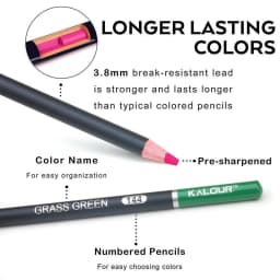 KALOUR Colored Pencil 180 Colors Set Lápices Painting Art Supplies High Quality Color Core Excellent Mixing Layering Performance