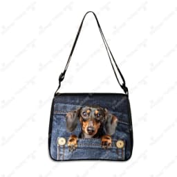 Funny Pocket Dog Shoulder Bags Pocket Pet Beagle Bulldog Dachshund Bichon Women Handbag Portable Storage Bag Messenger Bag Gift