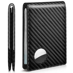 Mens Wallet Card Holder for Smart Wallet for Men Compatible with Apple Air Tag RFID Blocking Slim Carbon Fiber AirTag Wallet