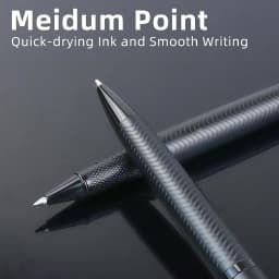 1 Set of Ballpoint Pen and Rollerball Pen with Two Replaceable Pen Refills and Gift Box, Suitable for Business, School, Journaling