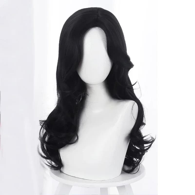 Halloween The Witch Yennefer of Vengerberg Long Black Wavy Wig Women Role Play Black Hair Cosplay Wavy Wig + Wig Cap